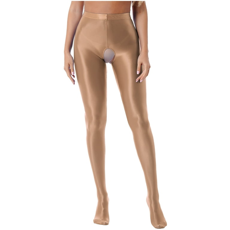 MSemis Women Glossy Oil Shiny Opaque Pantyhose Shimmery Tights