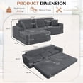 thumbnail image 3 of Timbernest 112" Sectional Couches for Living Room, L Shaped Modular Sectional Sleeper Sofa, 3 in 1 Convertible Sofa Bed with Deep Seat, Gray, 3 of 9