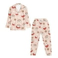 thumbnail image 4 of DISNIMO 2 Pack Womens Pajama Sets Santa Claus Snowflake Printed Long Sleeve Sleepwear with Long Pajama Pants Casusal Pjs Christmas Lounge Sets Casual Loose Loungewear Nightwear, 4 of 7