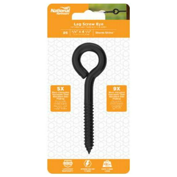National Hardware N820-103 Lag Screw Eye, 3/8 x 4-1/2 In. - Quantity 10