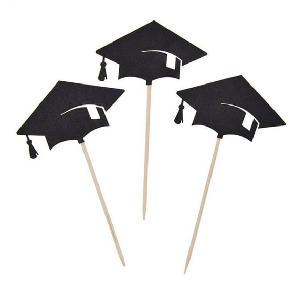 GOOHOCHY 36pcs Graduation Cake Toppers Set, Dessert Picks for Birthday Party Cake Decoration