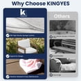 thumbnail image 5 of KINGYES 3 Pieces Outdoor Furniture Set, HDPE All Weather Use Conversation Couch Sets,2 Armchairs & 1 Coffee Table for Patio Backyard, Brown Frame with Khaki Cushions, 5 of 9