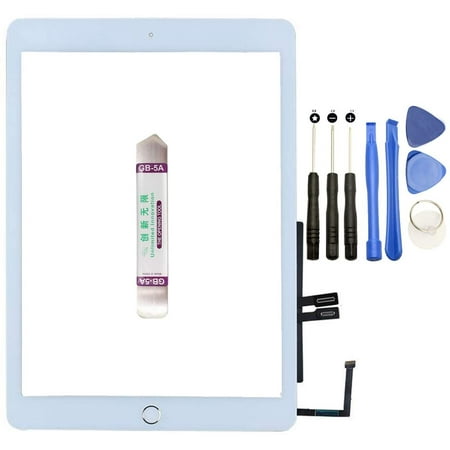 NuFix Replacement for iPad 6 9.7 2018 Digitizer Touch Screen Front Touch  Glass Assembly Replacement - with Home Button