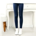 thumbnail image 2 of Aayomet Girls Footless Leggings Warm & Cozy Cotton Footless Leggings for Girls - for Autumn & Winter, with Stretchy Comfort Fit (Navy,8-9 Years), 2 of 4