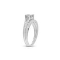 thumbnail image 3 of 10kt White Gold Princess Diamond Bridal Wedding Ring Band Set 1/2 Cttw, 3 of 5