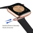 thumbnail image 3 of WFEAGL Leather Band iWatch SE Series Apple Watch Band 42mm 44mm 45mm Black/Rose Gold, 3 of 8