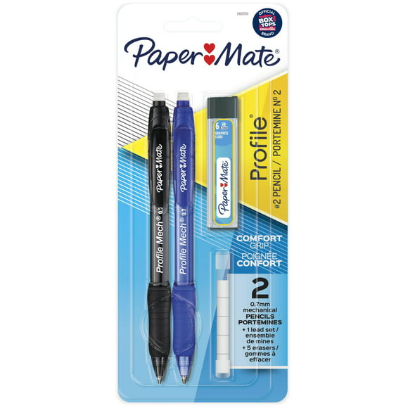 Paper Mate Profile Mech Mechanical Pencil Set, 0.7 mm #2 Pencil Lead, 2 Count
