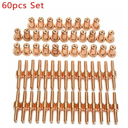 

60Pcs Extended Long Electrode Tip Consumables For Pt31 Lg40 Air Plasma Cutter