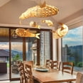thumbnail image 3 of Arturesthome Wooden Fish Shaped Pendant Lights Decorative Rustic Chandelier - Wood Hanging Lamp Fixture, 3 of 13