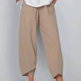 thumbnail image 3 of Pantalones casuales sueltos y sencillos de color sólido de talla grande para mujer Estilo de ajuste holgado, 3 of 6