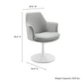 thumbnail image 4 of Modway Lippa Upholstered Swivel Dining Armchair in White Light Gray, 4 of 10