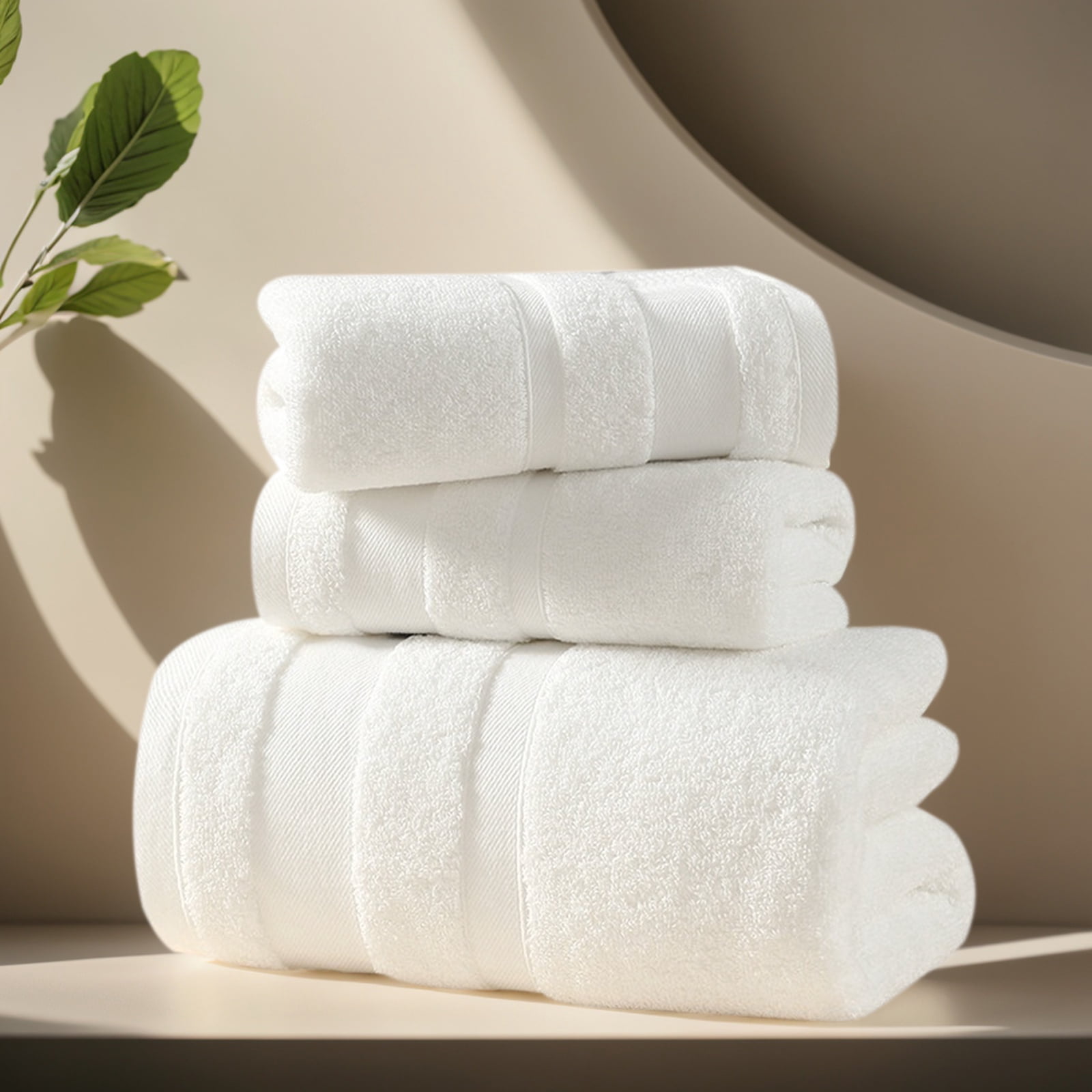 TOPCHANCES 6-Piece Towel Set, Ultra Absorbent Cotton Bath Towels Set (White)