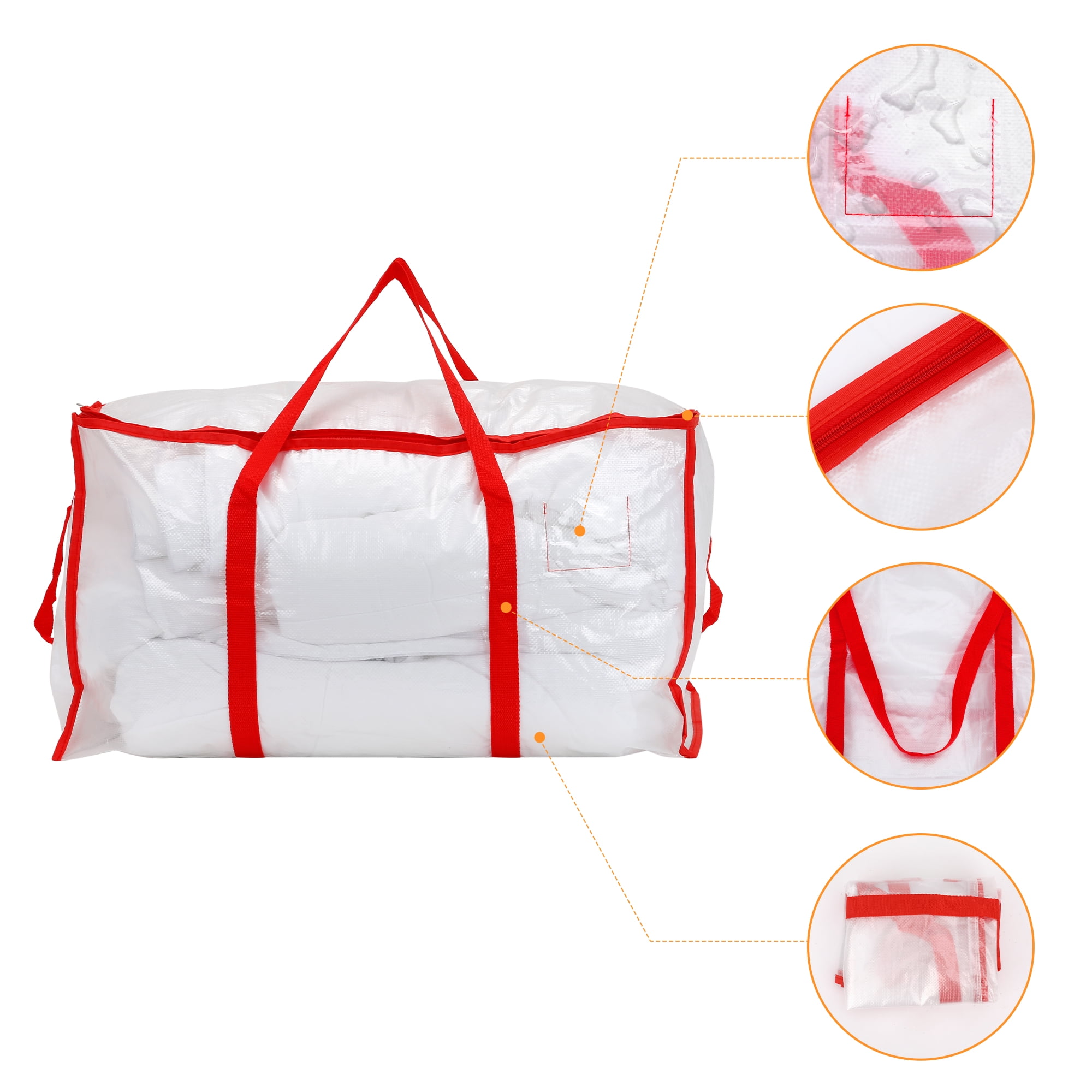 Unique Bargains 1 Pack Clothes Storage Foldable Storage Bags for Closet Organizers Red