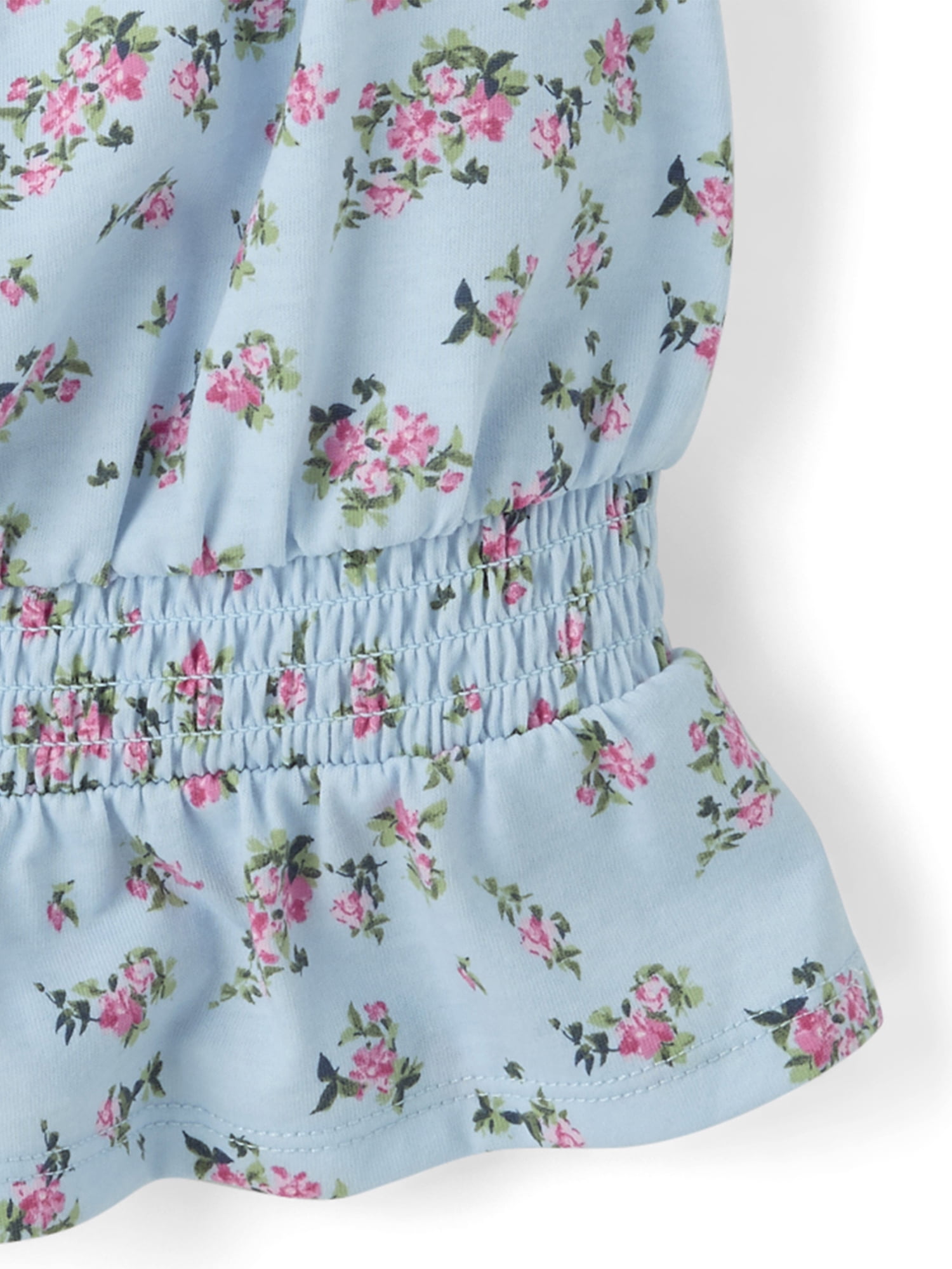 The Children's Place Girls Short Puff Sleeve Floral Smocked Top, Sizes XS-XXL