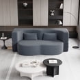 thumbnail image 2 of Convertible Teddy Fabric Foam-Filled Sleeper Sofa Bed,15" Full Size Folding For Living Room,Grey, 2 of 10
