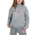 thumbnail image 3 of Kiijoy Big Girls Sweatsuit Bow Print Fleece Hoodie Jogger Pants Outfits, Sizes 8-9, 3 of 3
