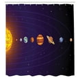 thumbnail image 2 of Ambesonne Astronomy Shower Curtain, Solar System Cartoon Sun, 69"Wx84"L, Indigo and Multicolor, 2 of 4