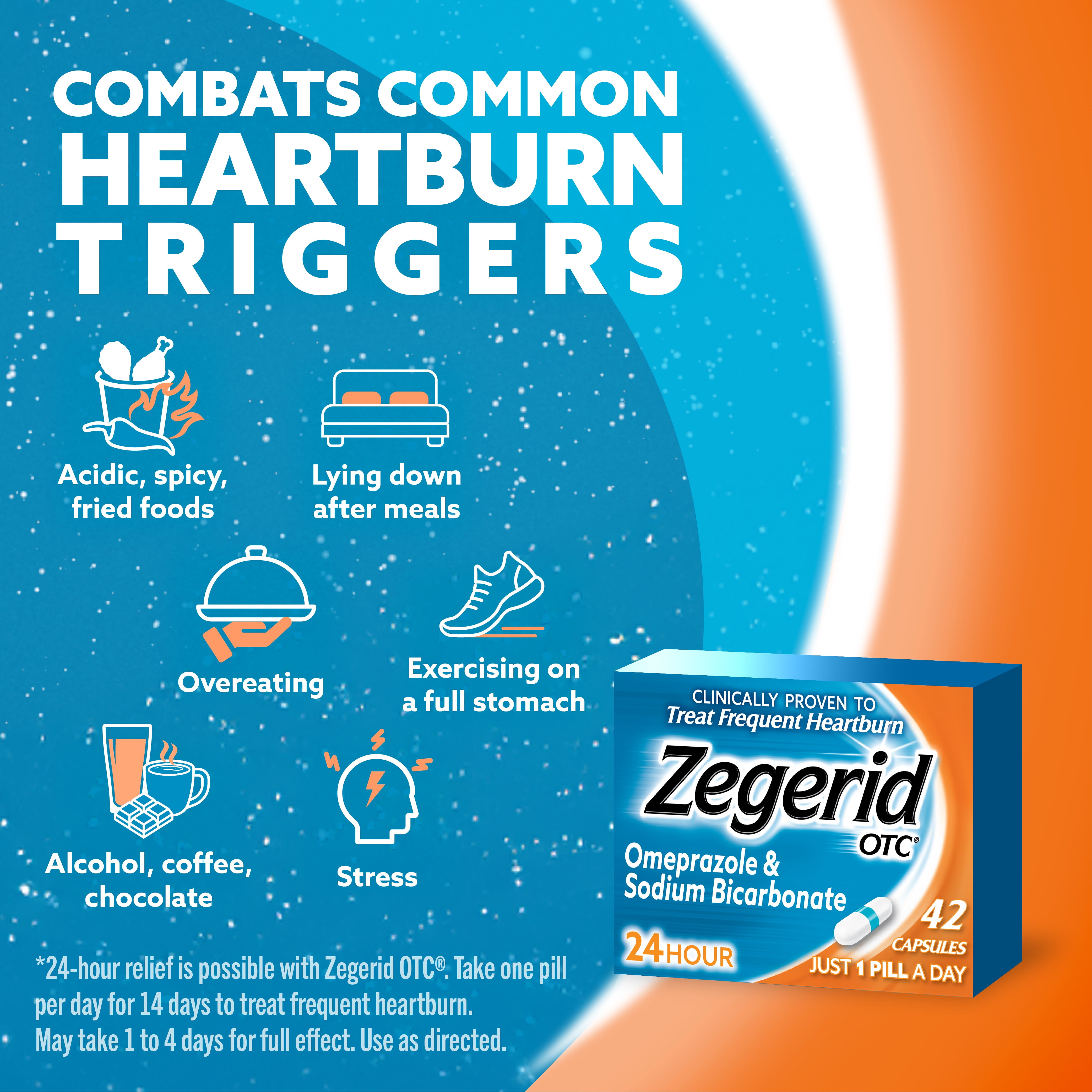 Zegerid Omeprazole Sodium Bicarbonate Heartburn Relief 24-Hour 14 Count