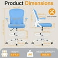 thumbnail image 5 of ATHOPE Ergonomic Office Chair, Mesh Desk Chair with Lumbar Support, Tall Office Chair with Flip-Up Armrests and Footrest Ring, Adjustable Computer Chair for Standing Desk Home Office, Blue, 5 of 8