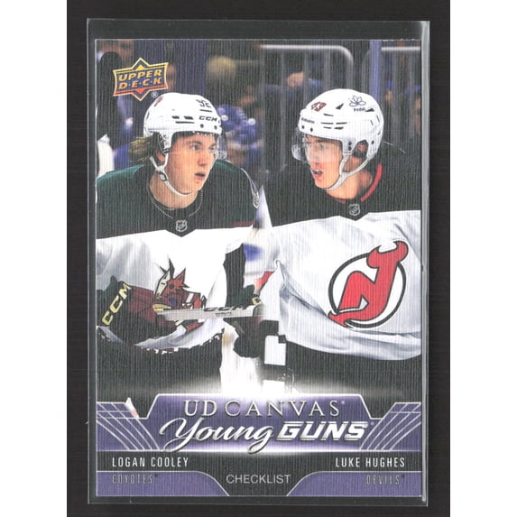 2023 Upper Deck Series 2 UD Canvas Young Guns Luke Hughes Logan Cooley #C240 Checklist
