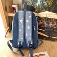 thumbnail image 2 of Blue Nylon Backpack with Star Pattern - Spacious 30x13x45cm, Lightweight 0.36kg, Large Capacity Travel Daypack, 2 of 6