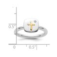 thumbnail image 4 of Sterling Silver Cross Ring with Yellow Cross and Accent Diamond, 4 of 5