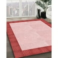 thumbnail image 3 of Ahgly Company Machine Washable Indoor Round Transitional Light Red Pink Area Rugs, 5' Round, 3 of 7