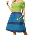 thumbnail image 3 of Vestido de verano de manga corta del circo más grande del mundo, vestidos coreanos para mujer, estilo coreano., 3 of 7
