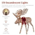 thumbnail image 3 of Best Choice Products 2-Piece Moose Family Lighted Christmas Yard Decor Set w/ 170 LED Lights, Stakes, Zip Ties - Rattan, 3 of 7