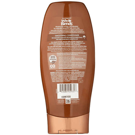 Garnier Whole Blends Smoothing Conditioner, Coconut Oil & Cocoa Butter extracts 12.5 oz