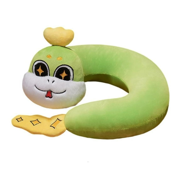 Customizable Snake Shape Travel Pillow Filled Memory Foam New Year Neck Cushion