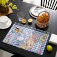 thumbnail image 3 of Bunny Gnomes Easter Placemats Set of 8, Eggs Blue Checkered Farmhouse Placemats for Dining Table, Place Mats for Kitchen Tabletop, Waterproof Wipeable Dining Table Mats Set, 3 of 9