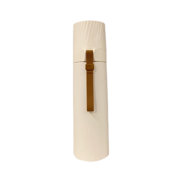 Injueey Frasco de vacío portátil, botella de acero inoxidable, taza aislada para exteriores con asa, tazas aislantes para suministros de Teteras Beige 500ml