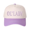 thumbnail image 5 of OL' LADY Letter Embroidered Color Block Trucker Hat Unisex Adjustable Cotton Breathable Fashion Cap for Travel Daily Wear, 5 of 11