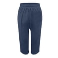 thumbnail image 6 of VV AVEORS Cropped Linen Pants Women Baggy Drawstring High Waisted Below Knee Length Capri Pants Summer Casual Y2K Boho Beach Capris Dark Blue XL, 6 of 6