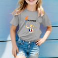 thumbnail image 2 of Vêtements d'Été pour Garçon, T-Shirt Imprimé Mode Unisexe, Manches Courtes, Col Rond, Gris 10 Ans-11 Ans, 2 of 4