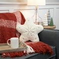 thumbnail image 2 of Northlight 13" White Snowflake Embroidered Plush Christmas Throw Pillow, 2 of 6