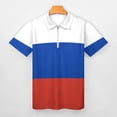 thumbnail image 3 of Flag of Russia Men Zipper T-shirt Summer Casual Short Sleeve T-shirt Top, 3 of 7