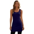 thumbnail image 2 of Womens Tank Tops Women's Longline Stretch Basic Layering Camisole Tank Womens Camisole Navy XXL, 2 of 4
