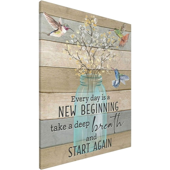 Rustic Wall Art Flower Inspirational Quotes Canvas Bathroom Decor Farmhouse Country Artworks Home Decor For Bathroom Living Room Bedroom Kitchen Office Framed Ready To Hang 16x20 Inch