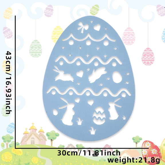 HaCpiu Felt Placemats Easter Decoration, Easter Bunny & Egg Felt Trivets, Insulated Table Mats for Spring Party, Easter Dinner, Kitchen Table & Home Dining Decor