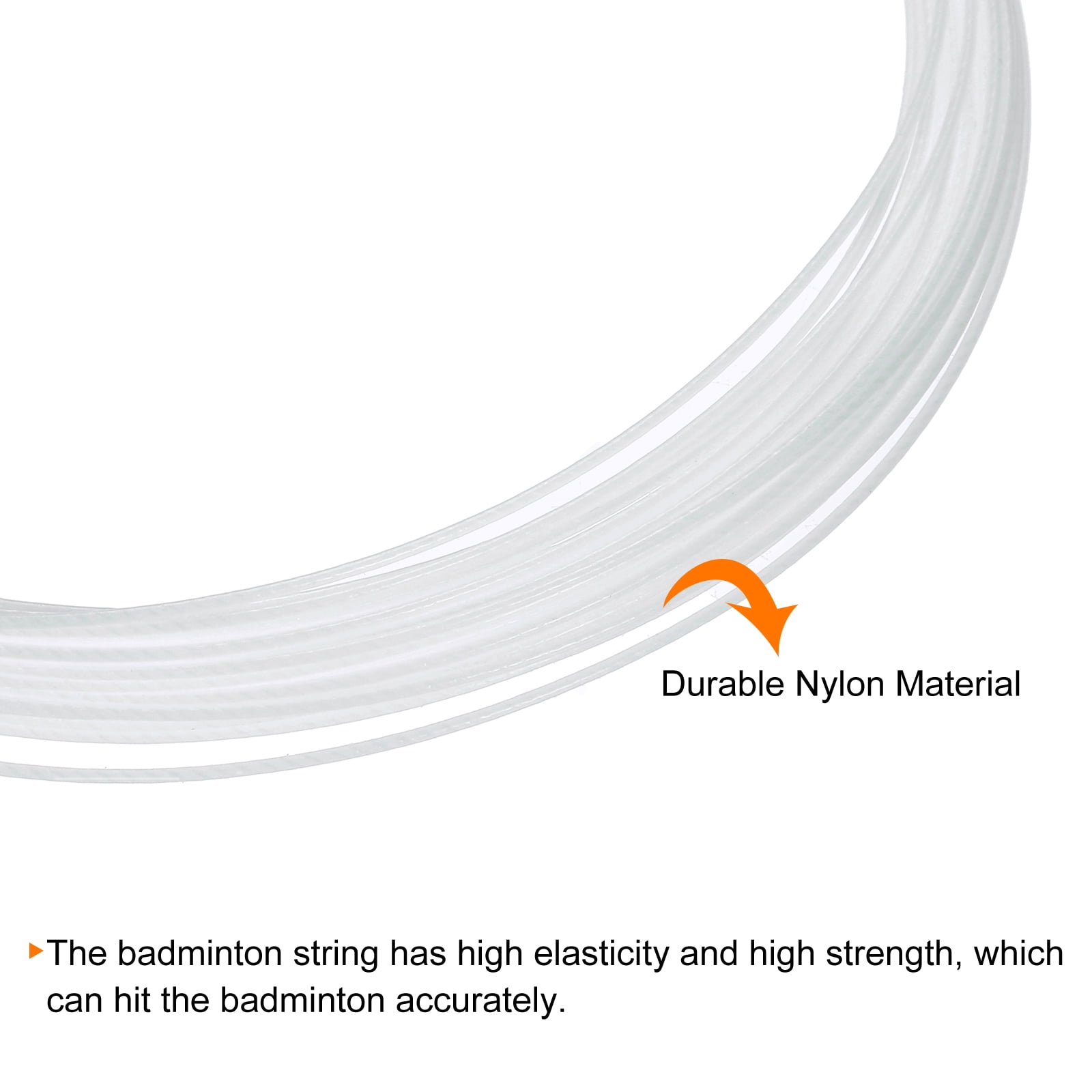 Unique Bargains High Elastic Nylon Badminton Racket Racquet String for Badminton Training White