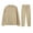 Khaki XL, variant on 2 Pcs/Set Women Top Pants Set High Collar Long Sleeves Solid Color Sweatshirt Drawstring Elastic Waist Loose Trousers Sport Outfit Fall Spring Tracksuit