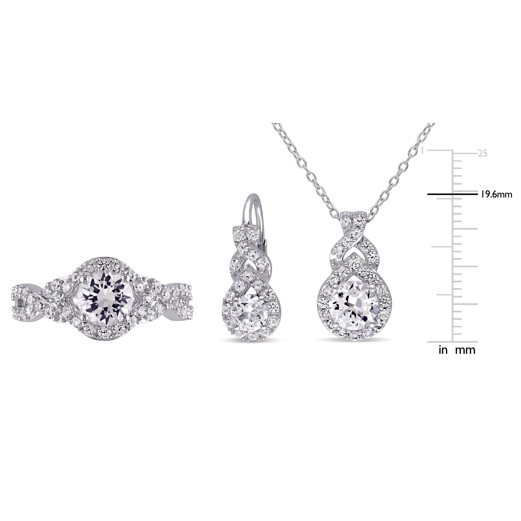 Everly Women's Created Sapphire Sterling Silver Jewelry Set