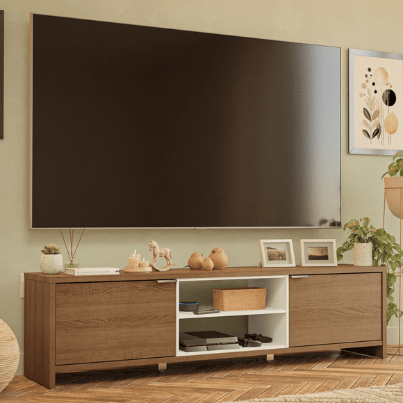 Mueble Mesa Para Tv Rack Madesa Linz Hasta 80' Marrón/Blanco