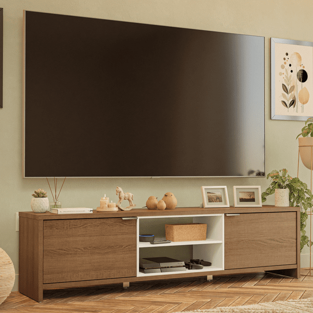 Mueble Mesa Para Tv Rack Madesa Linz Hasta 80' Marrón/Blanco