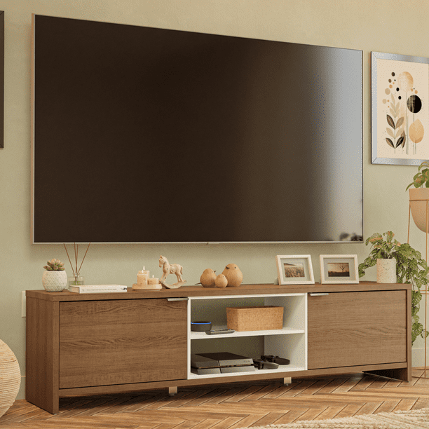 Mueble Mesa Para Tv Rack Madesa Linz Hasta 80' Marrón/Blanco