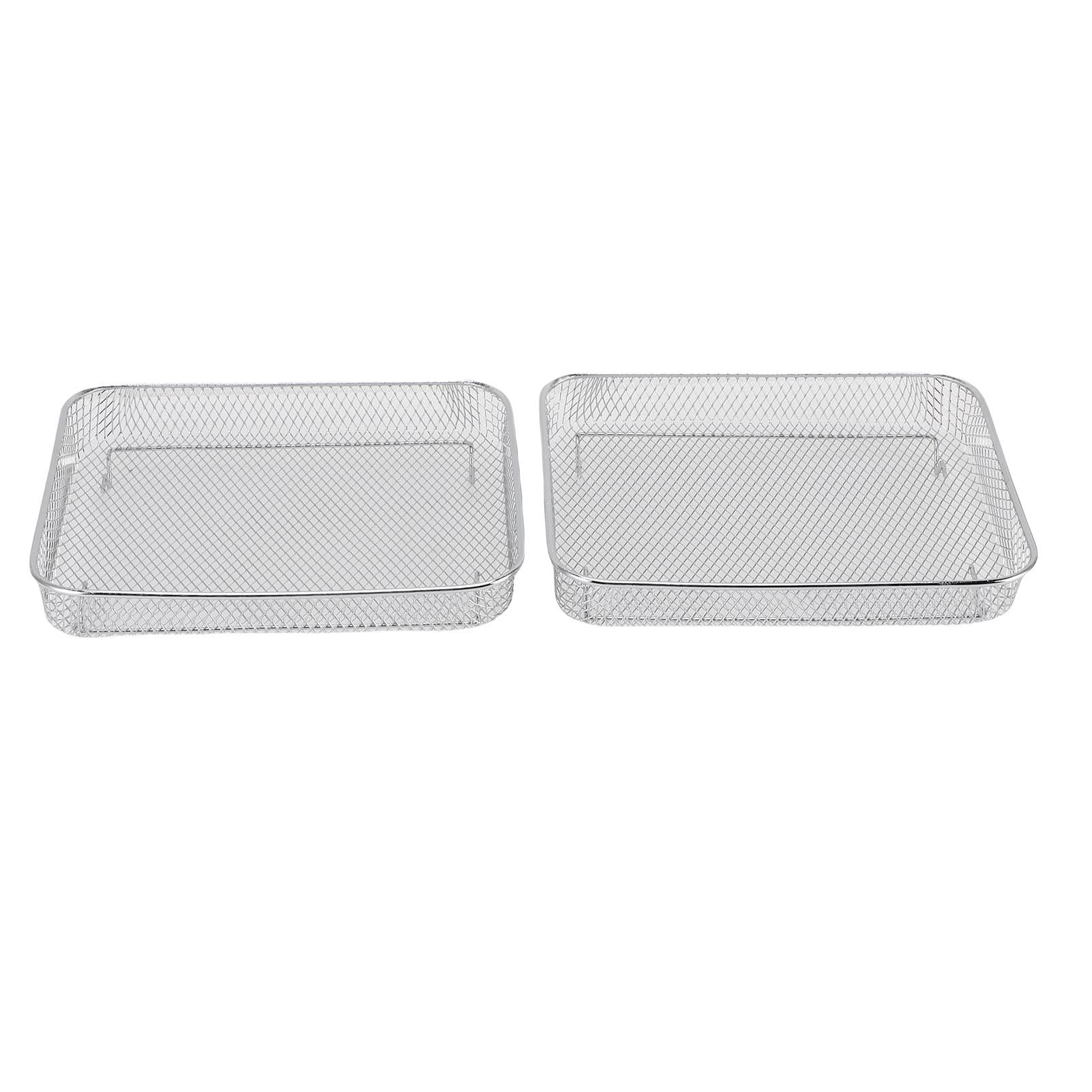 LAZIOEGR 2‑Pack Air Fryer Basket Tray – Fits Bravo XL & Nuwave Air Fryer/Oven, Food‑Grade Chrome, Dishwasher Safe, 11.6×10.0×1.6in, Preheat‑Ready, Versatile Frying & Baking