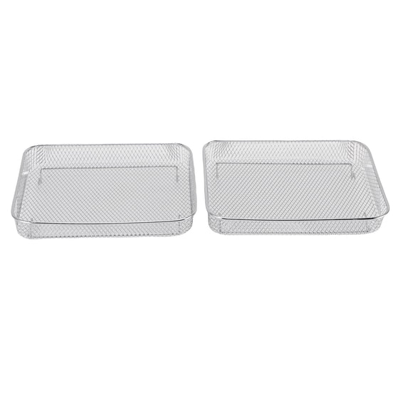Yajisi 2-Pack Air Fryer Basket, Fits NuWave Bravo XL Oven, 11x10x1.6in Food-Grade Iron Plated Chrome, Dishwasher Safe