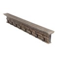 thumbnail image 2 of Home Wall Decorative Antique Brass Hardware 8 Hook Coat Rack - Brown Natural Wash, 2 of 7
